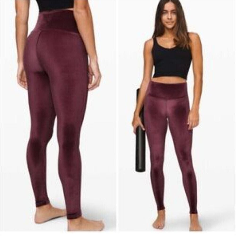 Lululemon Special Edition Wunder Lounge High Rise Velvet Tight 28" Garnet 10